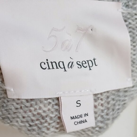 Cinq A Sept Wool Blend Crewneck Ruffled Oversized Pullover Sweater Size Small - Picture 5 of 6